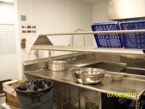 assisted living kitchen with pots on the counter 
